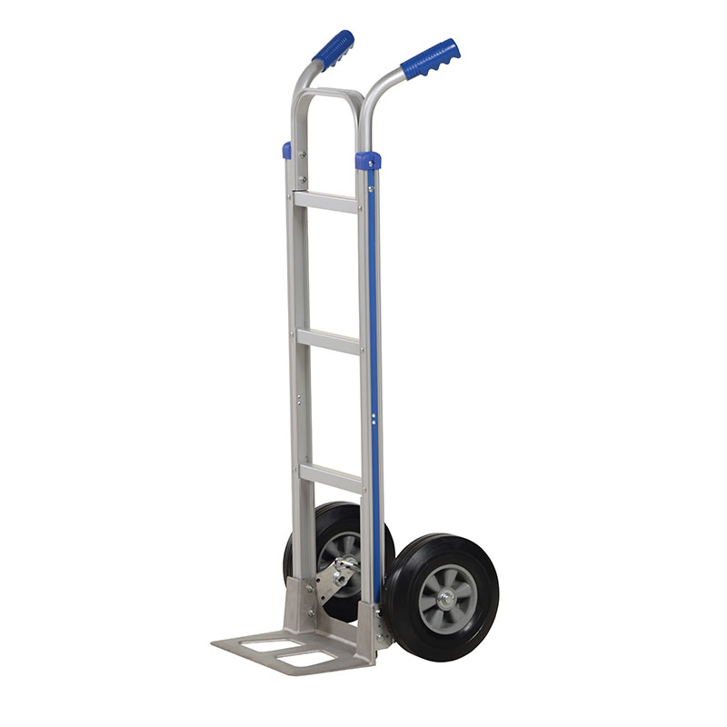 Aluminum Dual Handle Hand Truck with Hard Rubber Wheels Capacity 300 lbs.